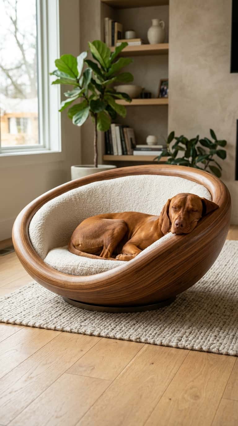 7 dog crate furniture ideas 4 Bentwood Bowl Bed — The Sculptural Dog Bed