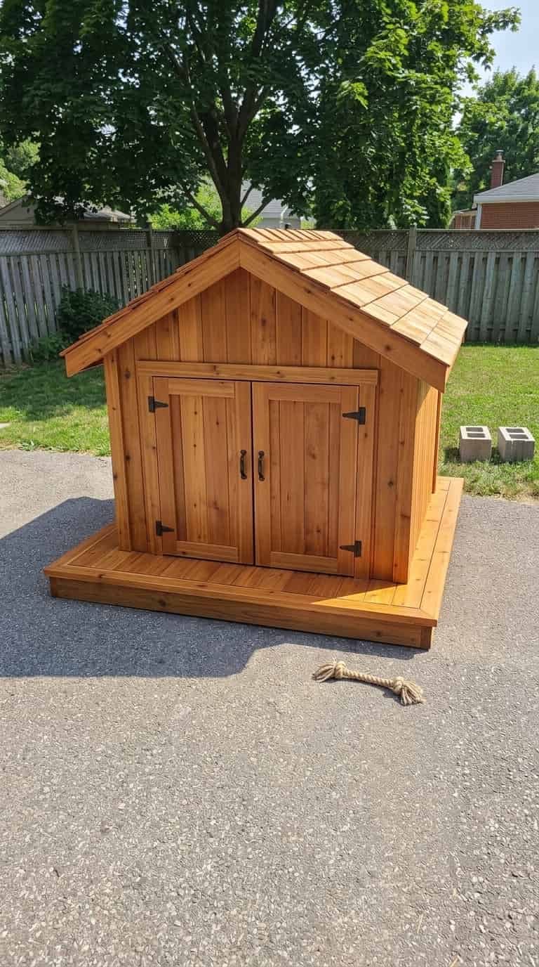 7 Cool DIY Doghouse Ideas You Can Make Weekend 5 Build Double-Door Cedar Doghouse