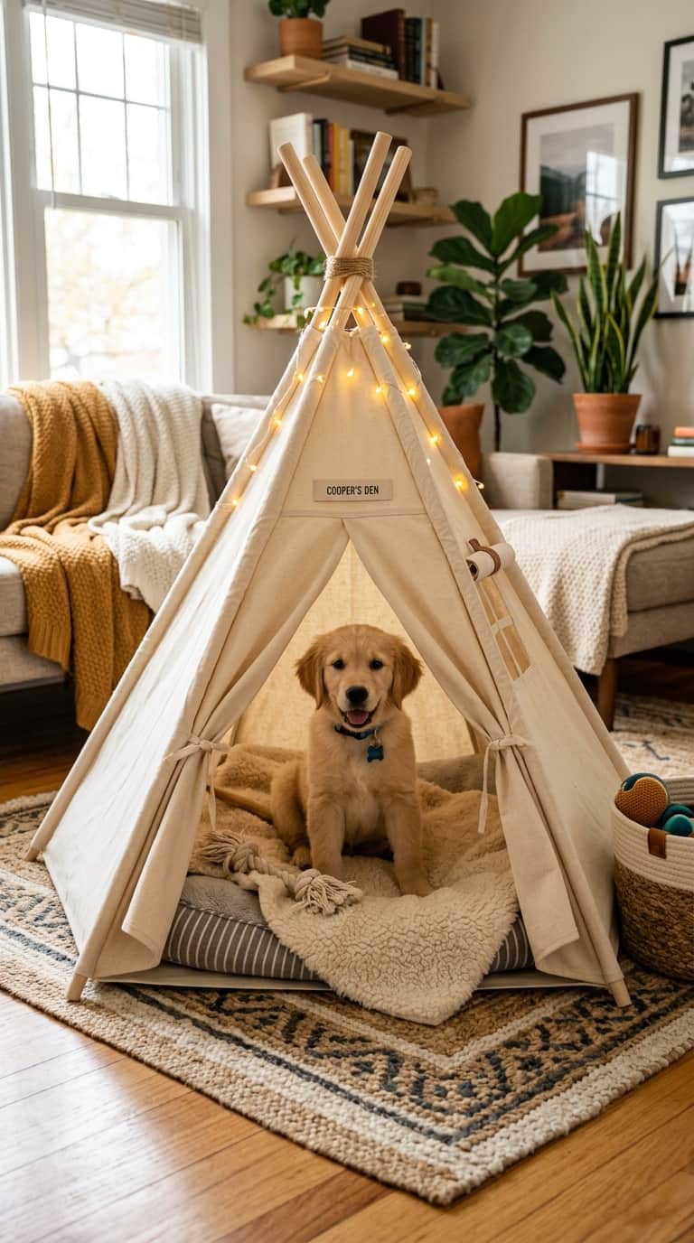 7 DIY Doghouse Ideas You Can Actually Build 7 Canvas Teepee Dog House
