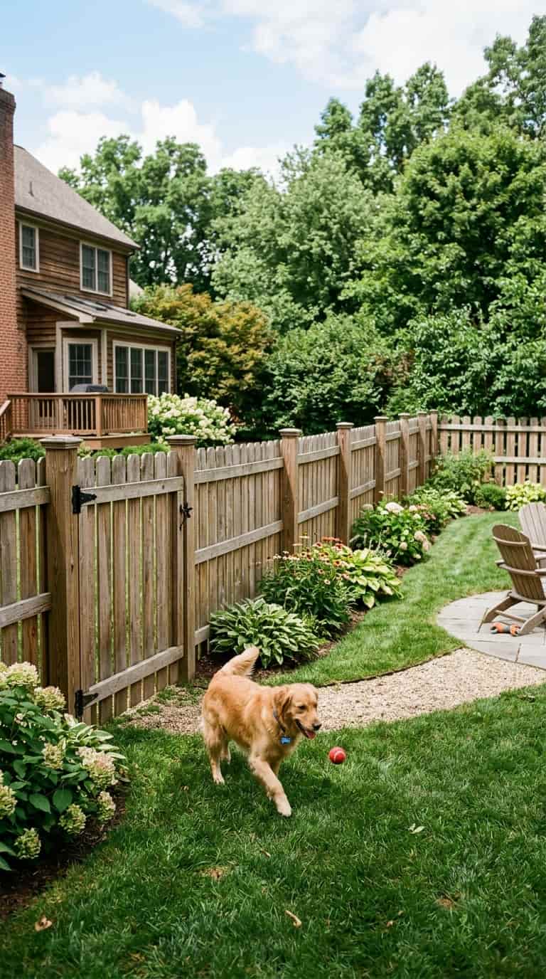 7 Dog Fence Ideas for your backyard 3 Classic Wooden Backyard Dog Fence