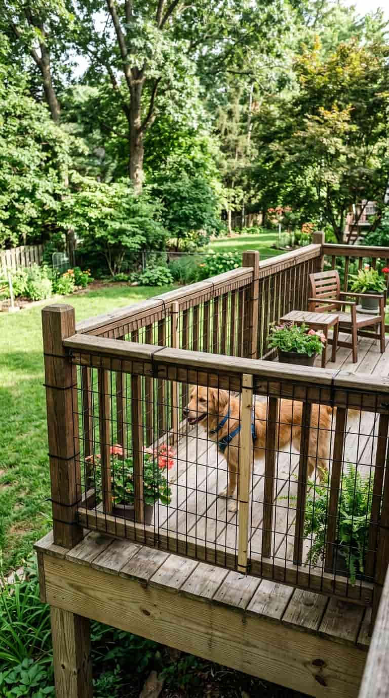 7 Dog Fence Ideas for your backyard 5 DIY Deck Railing Dog Fence