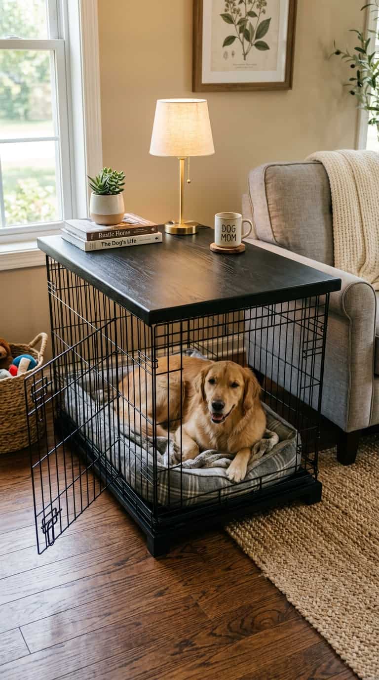 7 Simple DIY Doghouse Ideas For Your Pup 7 DIY Dog Crate Table With a Black Wood Top