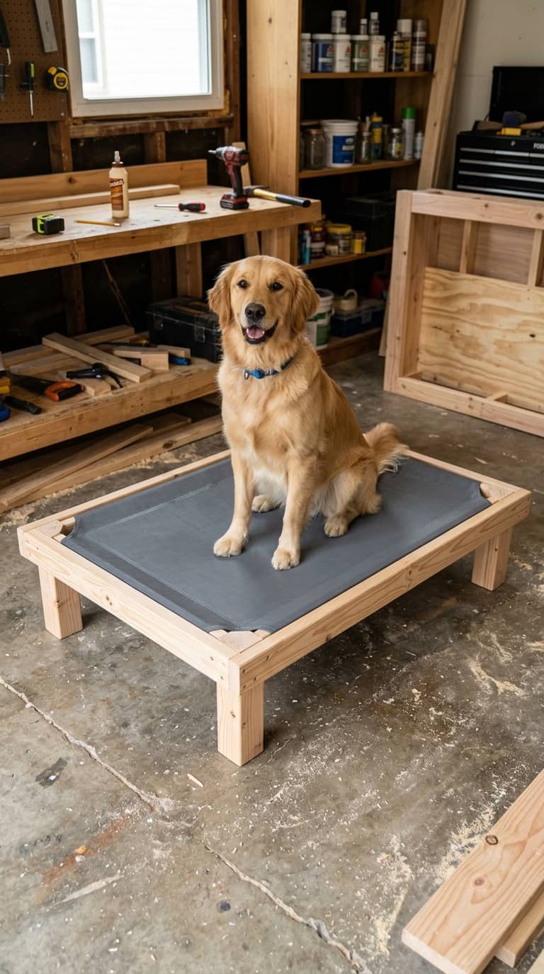 7 comfortable DIY dog beds you can build on a budget 2 DIY Dog Bed Wood Frame