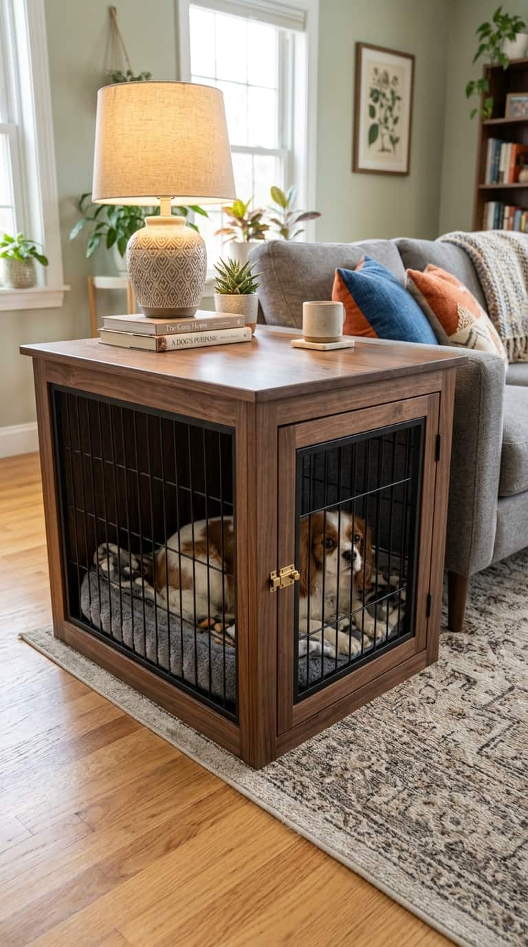 7 dog crate furniture ideas 6 Dog Crate End Table