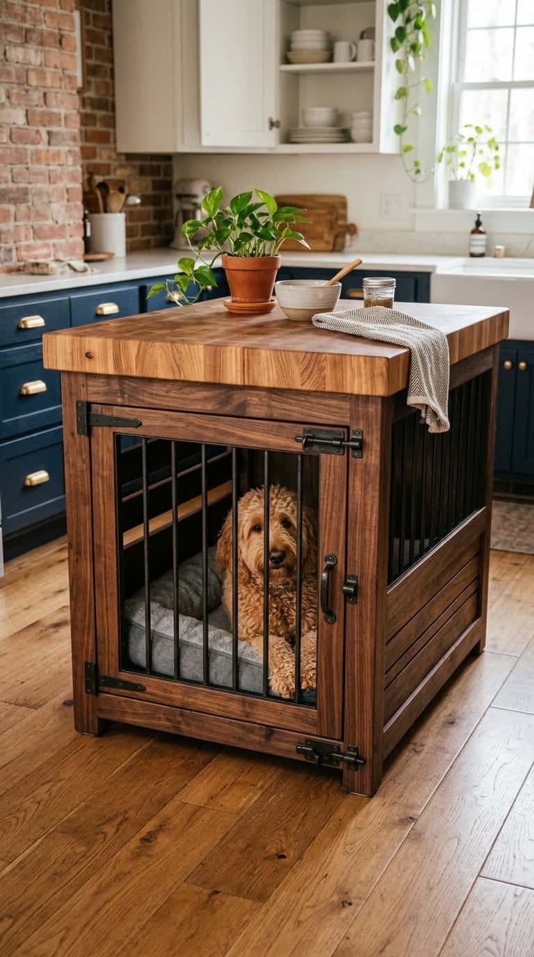 8 comfortable dog kennel ideas you can build easily 9 Dog Kennel with Butcher Block Top