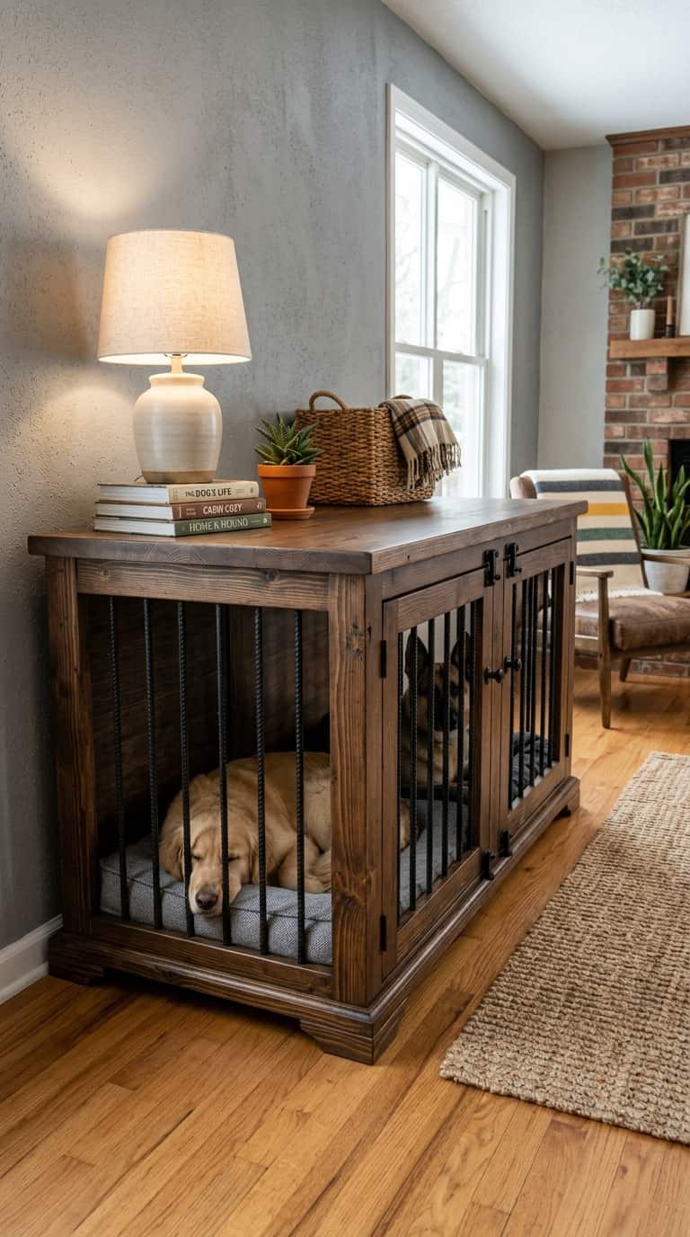 8 comfortable dog kennel ideas you can build easily 2 Double Dog Kennel Furniture with Rebar Spindles