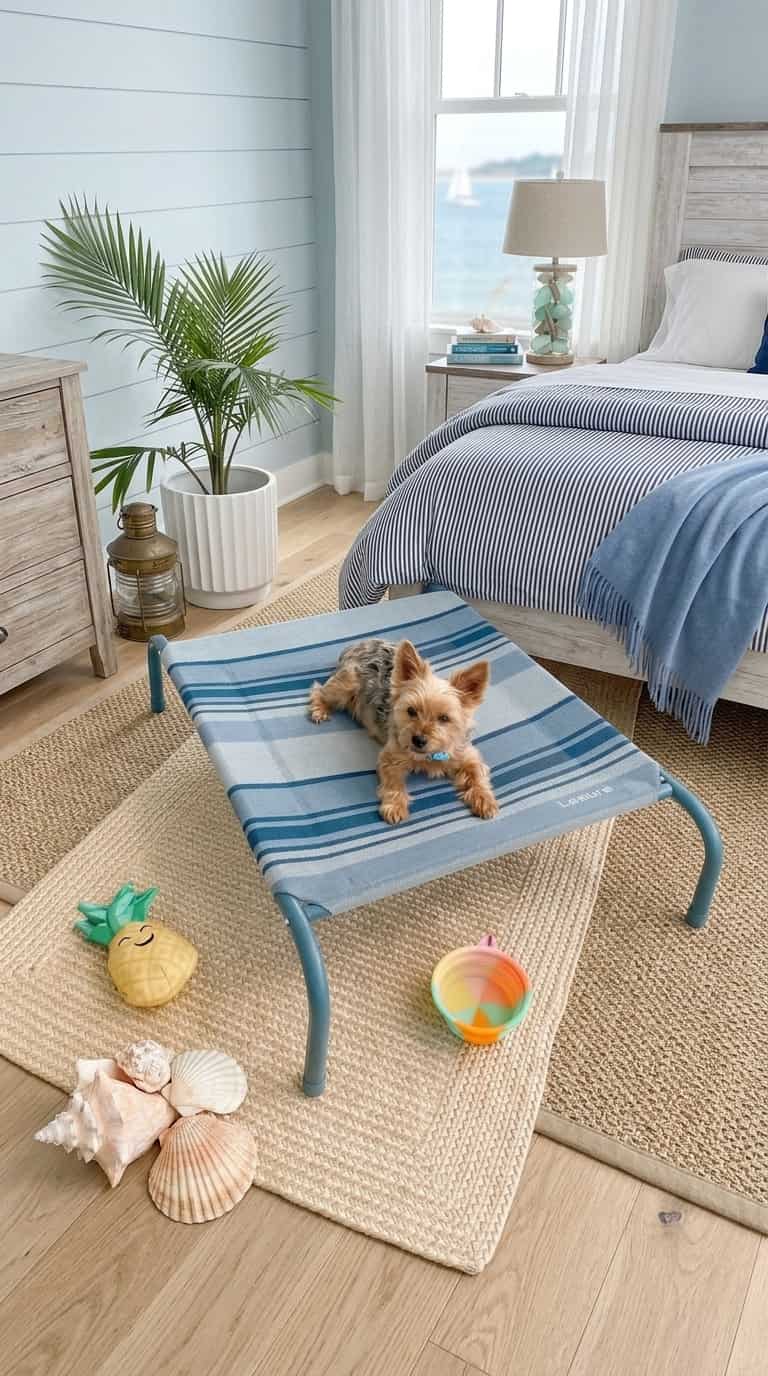 7 Best dog bed ideas next your bed 2 Elevated Lounger Coastal Stripes