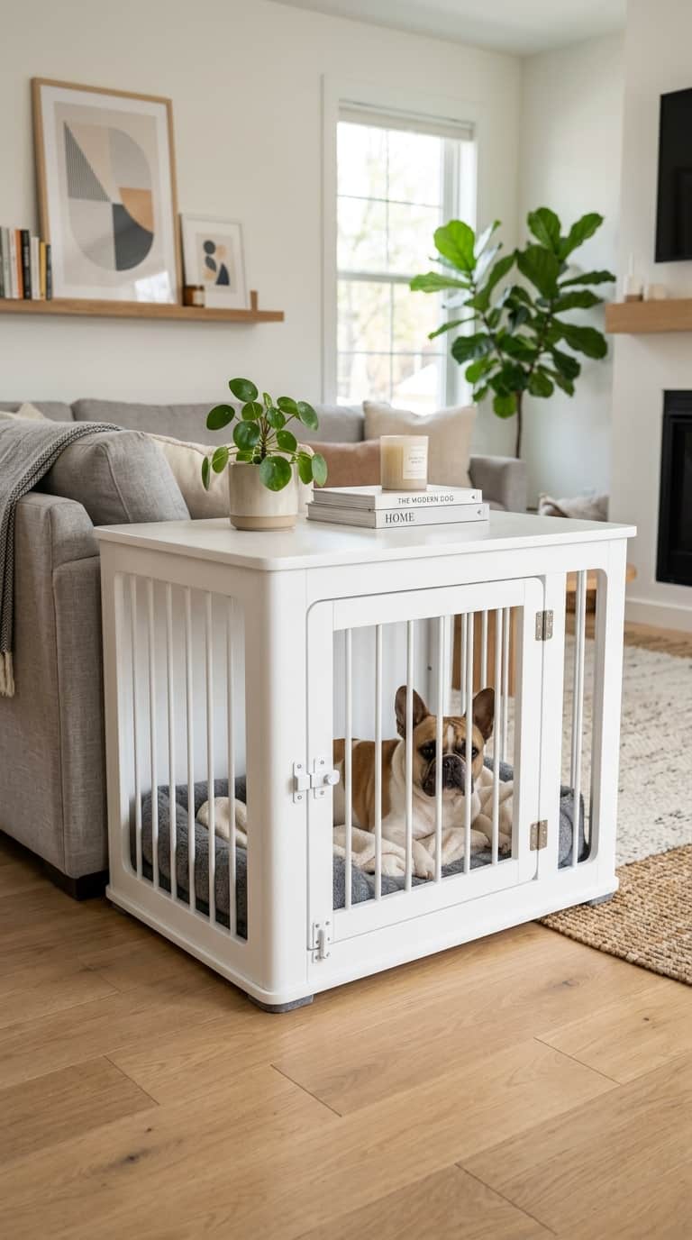 8 comfortable dog kennel ideas you can build easily 8 Modern White Dog Crate