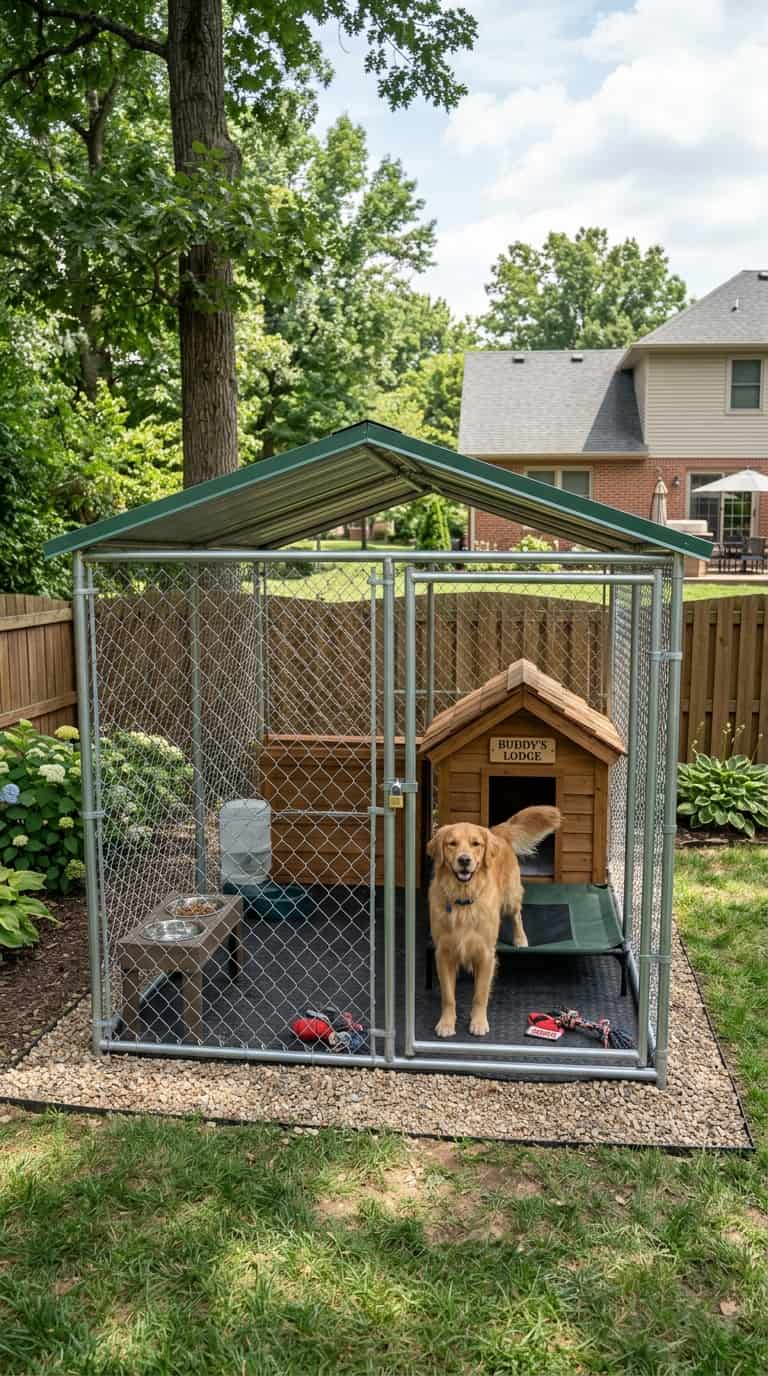 8 comfortable dog kennel ideas you can build easily 6 Outdoor Dog Kennel Setup