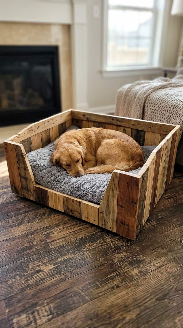 7 comfortable DIY dog beds you can build on a budget 8 Pallet wood dog bed creation