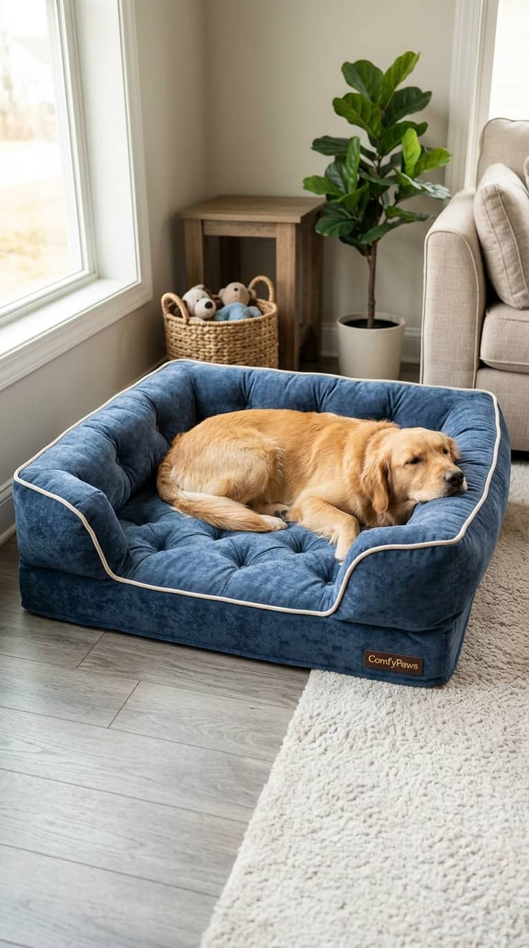 7 comfortable DIY dog beds you can build on a budget 11 The Tufted Bolster Dog Bed